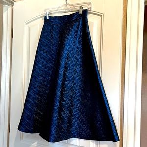NWT Banana Republic blue metallic midi skirt size 0